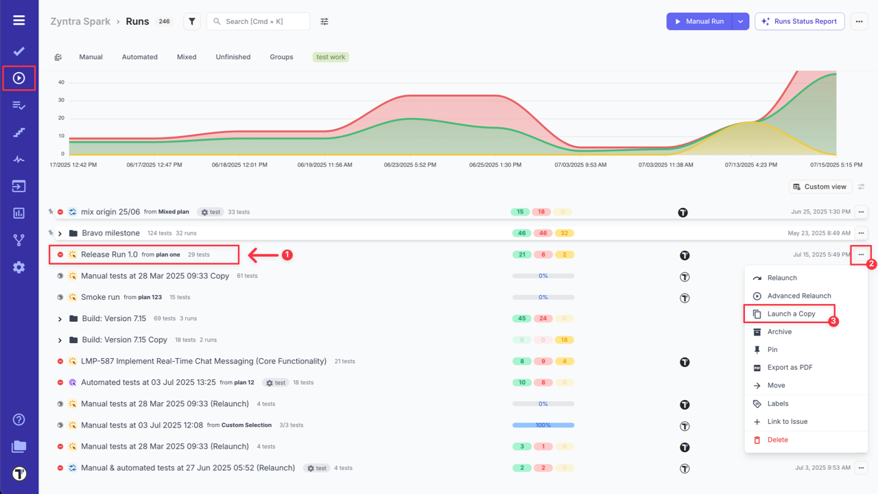 Testomat.io - Launch a Copy button