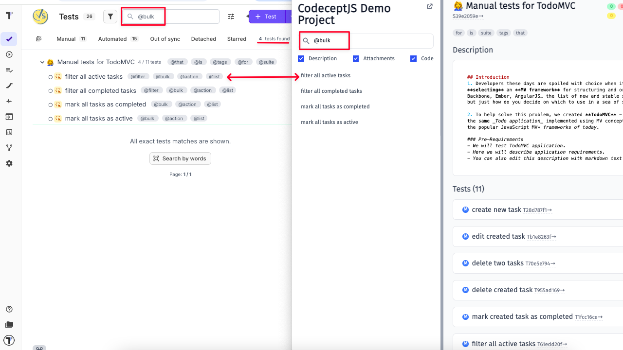 Search Within Living Documentation